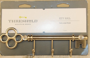 Threshold 085-03-3710 Vintage Style 3 Hook Key Rail Satin Nickel Finish