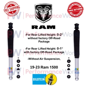 Bilstein B8 5100 Shocks Pair For 19-23 Ram 1500 4WD RWD w/ 0-2" / 0-1" Rear Lift - Picture 1 of 12