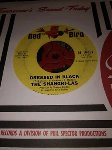 THE SHANGRI-LAS RED BIRD RARE 7” 1965 45  DRESSED IN BLACK/ HE CRIED - Picture 1 of 2