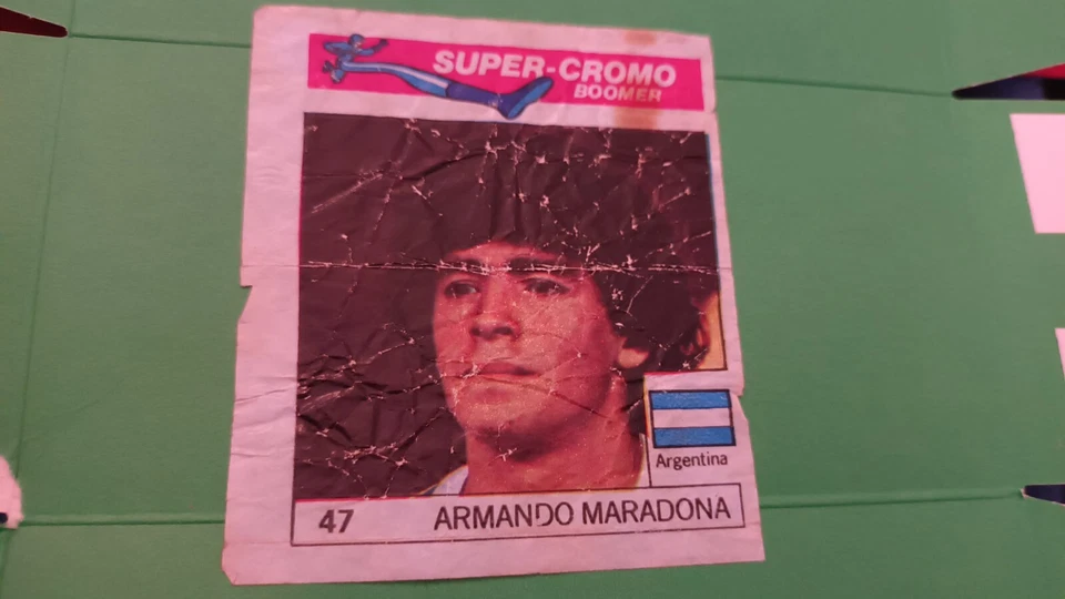 BOCA JUNIOR ARGENTINA MARADONA ROOKIE MUNDIAL 82 CHICLE BOOMER SUPER CARD RARO  - Imagen 1 de 4