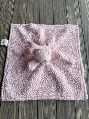 Manta Lovey de felpa rosa con conejito de mantas y más allá polar y poliéster 12" X 12" Foto 1 de 4
