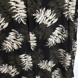 Axcess Hawaiian Camp Shirt Aloha Tropical Palm Leaves Black White Mens XL - Picture 1 of 5