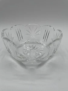 Crystal Serving Bowl Starburst Design With Scalloped Edge 5 1/4 in - Picture 1 of 11