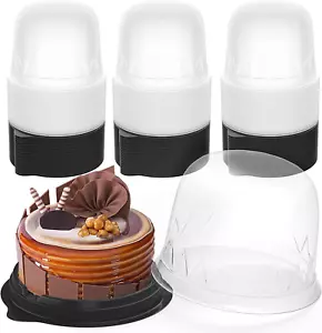 Cupcake Boxes, Individual Cake Container, 100 Pcs Single Disposable Clear Pla... - Picture 1 of 1