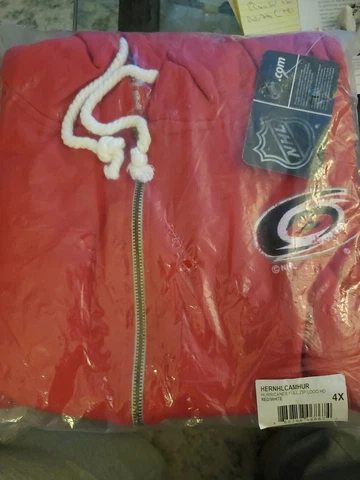 CAROLINA HURRICANES NHL- 4XL- Hoodie Sweatshirt Full Zipper -NWT Cover