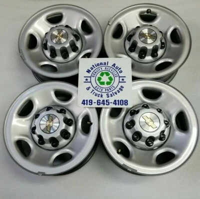 3-23 Chevy Express Van 1-10 Silverado 2500 Truck 8 Lug 16" OE Gray Steel Wheels - Image 1 of 4