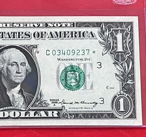 1969A STAR NOTE $1 DOLLAR BILL ( PHILADELPHIA C ) UNCIRCULATED - Picture 1 of 3