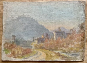 Antique Original Painting on Canvas - European Landscape, Late C19th - Picture 1 of 3