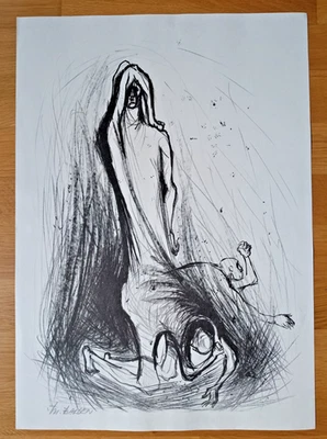 Theo Balden-DDR, "Stürzen und Aufsteigen, Lithographie, handsigniert  (2536) - Bild 1 von 4