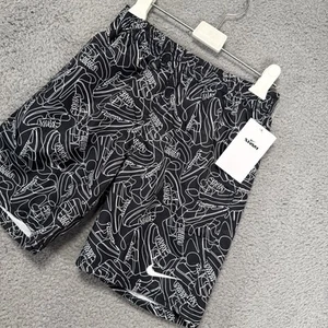Nike Swim Trunks Youth Medium (137-147 cm)  Black Lined Drawstring Sneaker Print - Picture 1 of 7