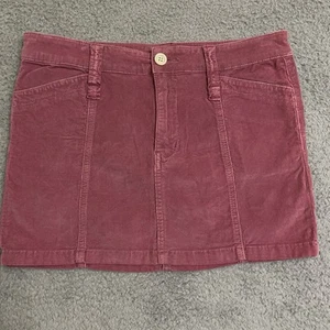 Free People minigonna in velluto a coste rosa malva stile Y2K casual misto cotone tg. 6 - Foto 1 di 8