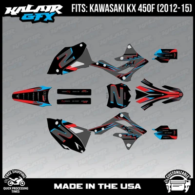 Kit de gráficos para Kawasaki KX450F (2012-2015) KX 450F Vizion Series - Smoke Foto 1 de 4