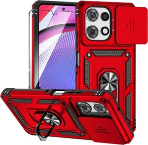 for Moto G Power 5G 2025 Case with Slide Camera Cover HD Screen Protector Red  - Picture 1 of 9