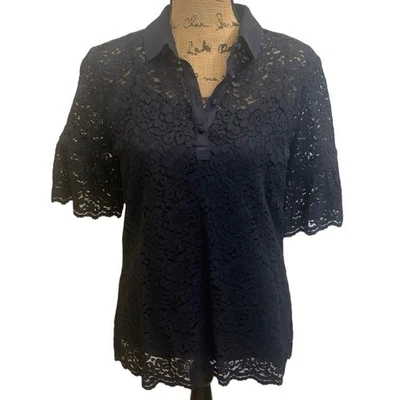 Banana Republic Navy Lace Bell Sleeve Top with Matching Camisole Size M - Image 1 of 4