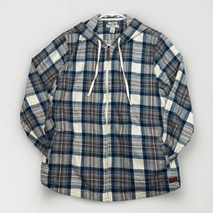 L.L. Bean Damen Large Scotch Plaid Flanell Hemd Zip Hoodie Relaxed Taschen - Bild 1 von 9
