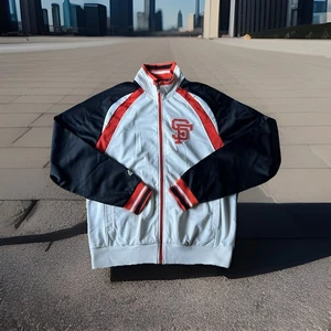 San Francisco Giants Track Jacket Large Full Zip SF Baseball Majestic Aj85 MLB - Picture 1 of 9