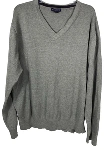 Lands' End Herren klassischer grauer Supima Cotton leichter V-Ausschnitt Pullover Gr. XXL - Bild 1 von 10