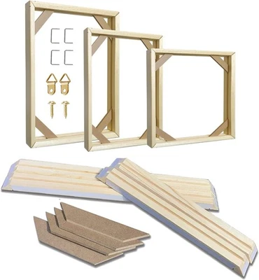 DIY Wood Stretcher Bars for Canvas Solid Frame Kit Easy to Assemble 16L x 20W - Image 1 of 4