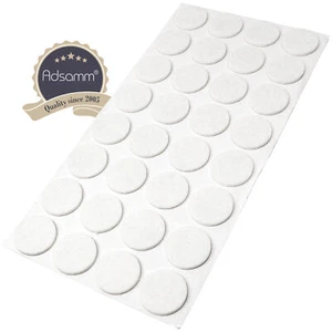 Adsamm® / 32 x selbstklebende Filzgleiter / Weiß / Ø 26 mm / rund / 3.5 mm Filz - Bild 1 von 7