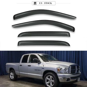 Window Visor Rain Guards Dark Smoke 4Pce for 06-08 DODGE RAM 1500 with Mega Cab - Picture 1 of 12