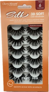CHERRY BLOSSOM SILK 3D SOFT LASH HECHO CON FIBRA HIPOALEGÉNICA SUAVE 6PAIR #72221 - Imagen 1 de 5
