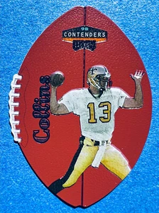 Kerry Collins Saints 1998 Playoffs Contenders Leather #60 casi nuevo o mejor - Imagen 1 de 3