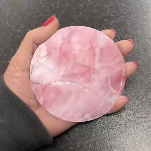 Stunning Rose Quartz Pink Marble Effect Round Coaster Tea Coffee Gift RM39 - Picture 1 of 1