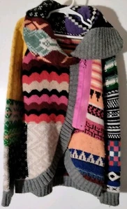 Desigual Girls Colorful Multi Patterned Authentic Knit Sweater Size 11/12 - Picture 1 of 14