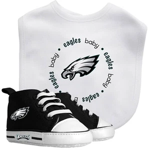 Philadelphia Eagles NFL Pre-Walker High-Top Baby Shoes Bib Set - Picture 1 of 1