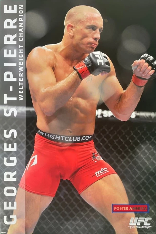 Póster de lucha libre Georges St-Pierre UFC campeón de peso welter 24 x 36 Foto 1 de 4