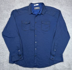 BKE Buckle Pearl Snap Shirt Flip Cuff Western Athletic Fit Men 3XL Purple Cotton - Picture 1 of 9