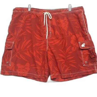 Caribbean Joe красный плавки шорты красный печать карманы сетки бриф пляж мужской XL - Изображение 1 из 4