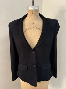 Armani Collezioni Italy Jacket Navy Black Size 10 Retail $1385.00 Sale $329 - Picture 1 of 9