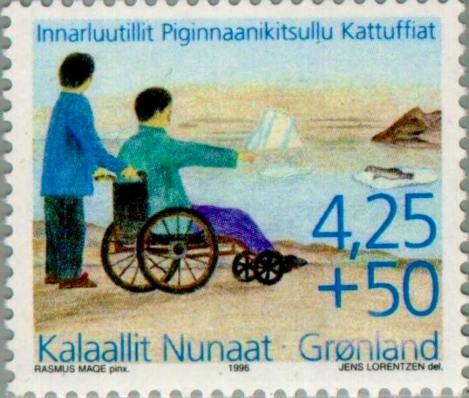 Groenlandia #Mi296 MNH 1996 silla de ruedas sello con capacidad diferente [B21] Foto 1 de 1
