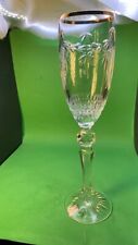24K Gold Rim 2000 Waterford champane glass 10"  tall-Etched 2000 waterford
