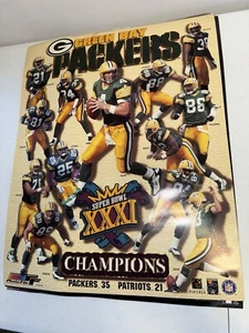 Green Bay Packers Super Bowl XXXI NFL Wood Framed Textured Picture Print - Picture 1 of 3