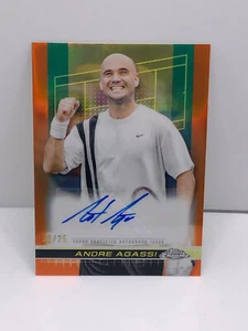 Andre Agassi 2024 Topps Chrome Tennis Image Variation Auto Orange Réfracteur #/25 - Photo 1/2