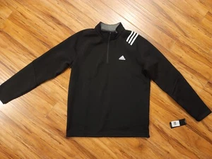Adidas Golf Mens 1/4 Zip Pullover Sweatshirt Black Size M Medium Pull Over - Picture 1 of 5