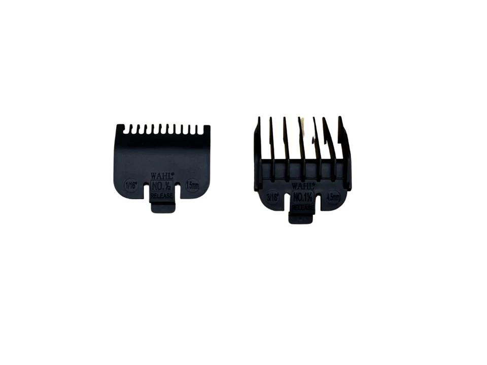 Wahl Pettine Rasoio Pettini 0.5 (1.5mm) & 1.5 (4.5mm) Nero Versione