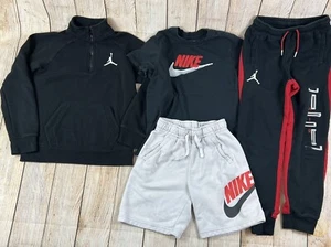 Nike Jordan Boys Clothing Lot Of 4 Pullover Sweatpants T Shirt Shorts Medium Lot - Picture 1 of 18