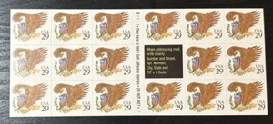 US Brown 29¢ Eagle & Shield Pane of 17 Booklet Sc.2595a MNH VF 1992 - Picture 1 of 2