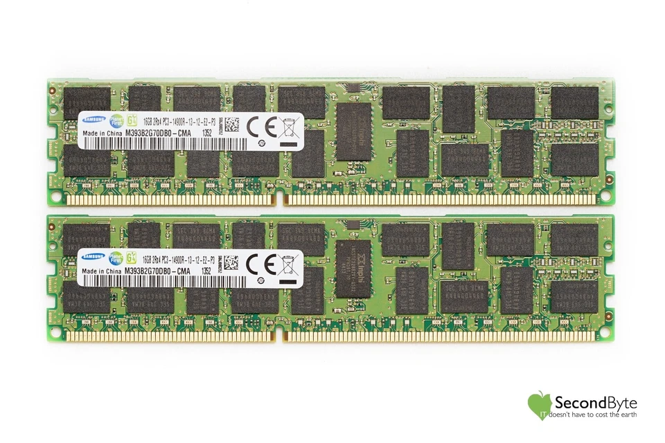 Samsung 32GB (2 X 16GB) PC3-14900R REG ECC Server Memory M393B2G70DB0-CMA - Image 1 of 1