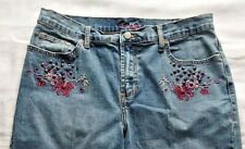 Lena Jeans Size 12 Blue Denim Beaded Embroidery Y2K 1990s Groovy Boho Mom