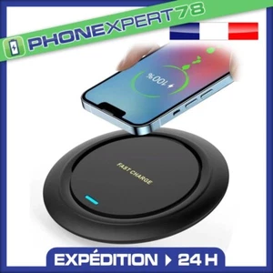 CHARGEUR SANS FIL RAPIDE 15W INDUCTION POUR IPHONE SAMSUNG HUAWEI XIAOMI - Imagen 1 de 4