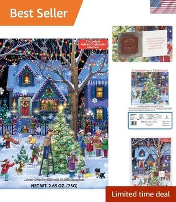 Calendario de Adviento con Chocolate Gourmet y 'Twas the Night Before Christmas Versos Foto 1 de 4