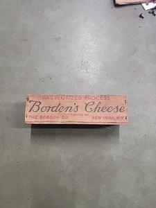 VINTAGE BORDENS CHEESE PAINTED WOOD BOX RECTANGLE 12x8 THE BORDEN Co. NICE L$$K - Picture 1 of 17