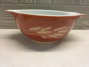 VTG PYREX Autumn Harvest Wheat #442 1,5 qt Cenerentola ciotola nidificazione miscelazione - Foto 1 di 23