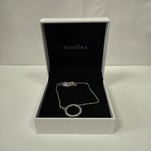 Genuine Pandora Circle of Sparkle Necklace Silver ALE 925 VGC Boxed - Picture 1 of 6