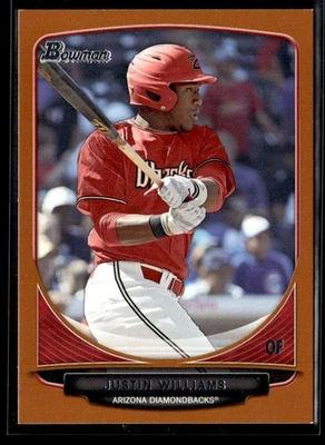 2013 Bowman Draft Picks & Prospects Orange Justin Williams 005/250 Arizona - Image 1 of 2