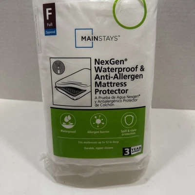 Mainstays NexGen Waterproof Anti-Allergen Zippered Mattress Protector FULL NWT - Image 1 of 3